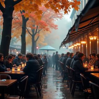 Café autumn wallpaper