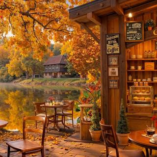 Café autumn wallpaper