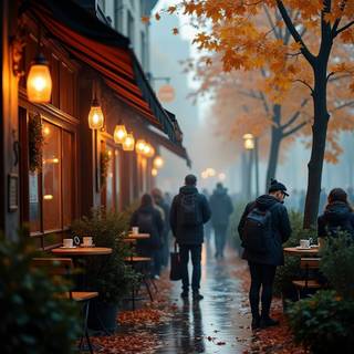 Café autumn wallpaper