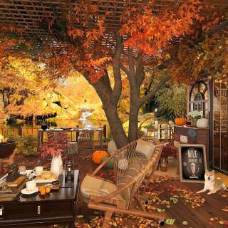 Café autumn wallpaper