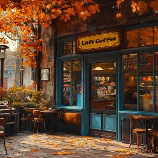 Café autumn wallpaper
