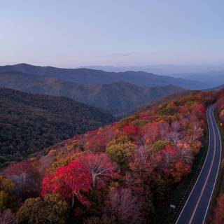 Autumn road mountain wallpaper