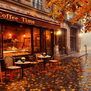 Café autumn wallpaper