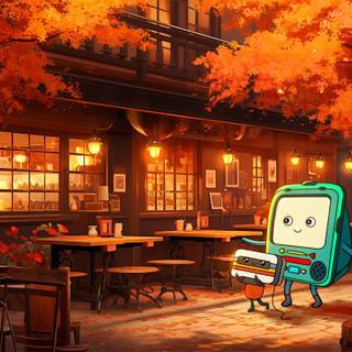 Café autumn wallpaper