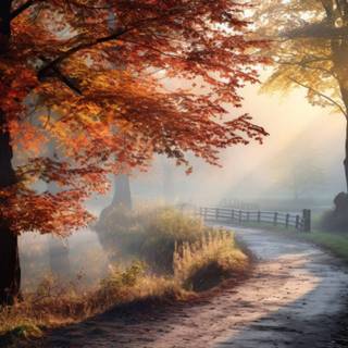 Autumn road 4k wallpaper