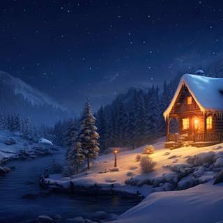 Winter landscape 2560x1440 wallpaper