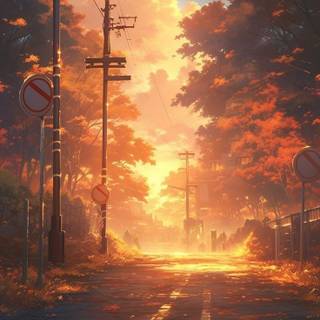 Lo-fi autumn iPhone wallpaper