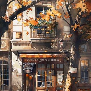 Lo-fi autumn iPhone wallpaper