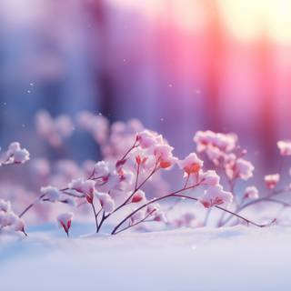 Pink winter 4k wallpaper