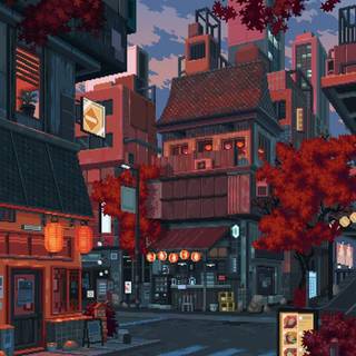 Lo-fi autumn iPhone wallpaper