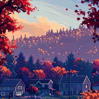 Lo-fi autumn iPhone wallpaper