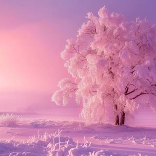 Pink winter 4k wallpaper