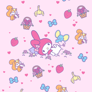 My Melody pattern wallpaper