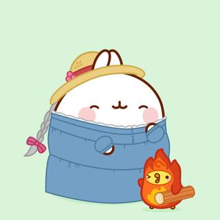 Cute autumn Molang wallpaper