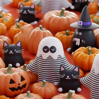 Preppy Halloween pumpkin wallpaper
