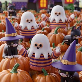 Preppy Halloween pumpkin wallpaper