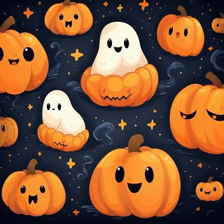 Preppy Halloween pumpkin wallpaper