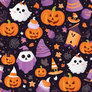 Preppy Halloween pumpkin wallpaper