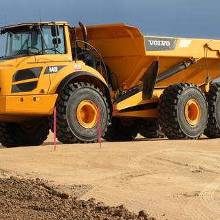 Construction trucks wallpaper