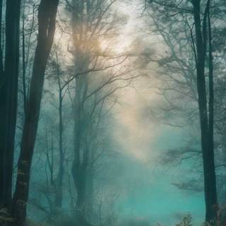 Foggy trees wallpaper