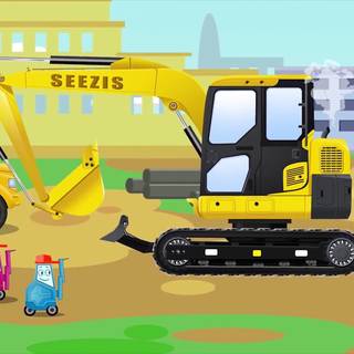 Construction trucks wallpaper