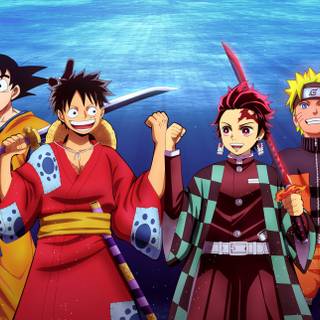 Naruto and Goku desktop wallpaper