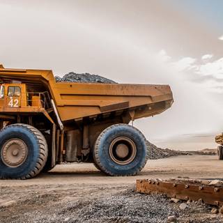 Construction trucks wallpaper