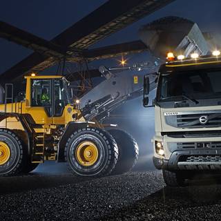 Construction trucks wallpaper