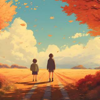 Cozy autumn lofi wallpaper