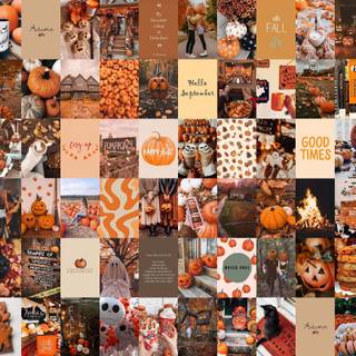 Preppy collage Halloween wallpaper