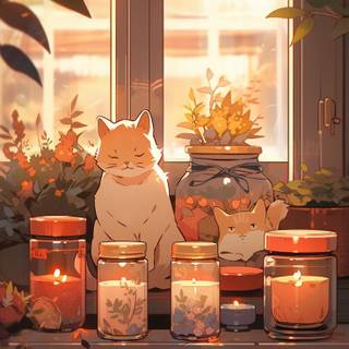 Cozy autumn lofi wallpaper