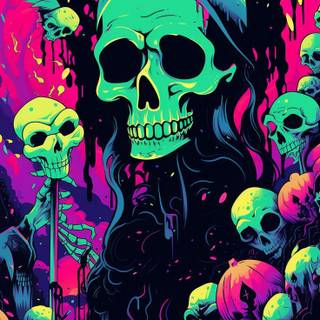 iPhone Halloween skull wallpaper