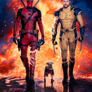 Deadpool and Wolverine characters wallpaper