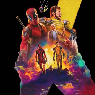 Deadpool and Wolverine characters wallpaper