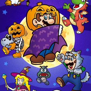 Mario Halloween iPhone wallpaper