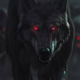 Red eyed wolf iPhone wallpaper