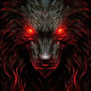 Red eyed wolf iPhone wallpaper