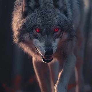 Red eyed wolf iPhone wallpaper
