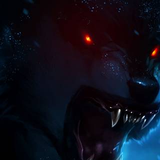 Red eyed wolf iPhone wallpaper