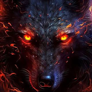 Red eyed wolf iPhone wallpaper