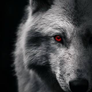 Red eyed wolf iPhone wallpaper