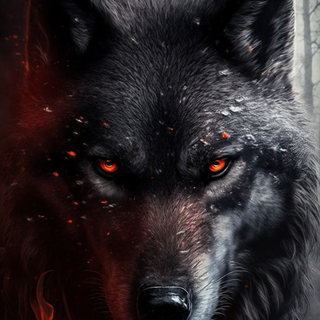 Red eyed wolf iPhone wallpaper