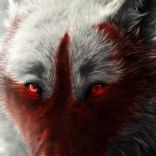 Red eyed wolf iPhone wallpaper