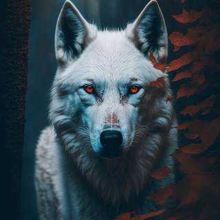 Red eyed wolf iPhone wallpaper
