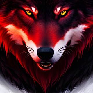 Red eyed wolf iPhone wallpaper