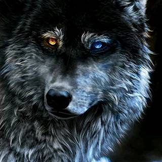 Red eyed wolf iPhone wallpaper