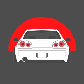 Nissan Skyline R34 cartoon 4k iPhone wallpaper