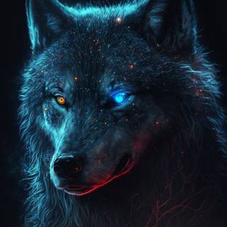 Red eyed wolf iPhone wallpaper