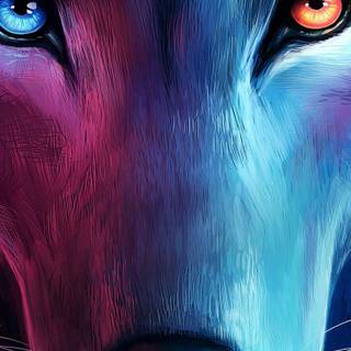 Red eyed wolf iPhone wallpaper