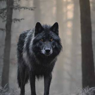 Black fox iPhone wallpaper